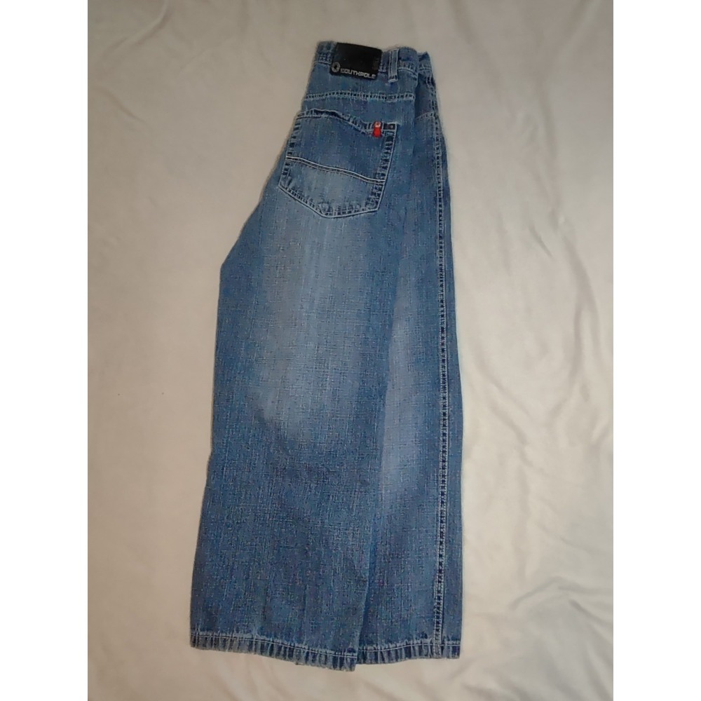 Y2k South Pole Red Tab Black Label Baggy Fit Blue Jeans 34x30